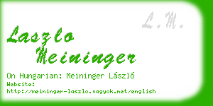 laszlo meininger business card